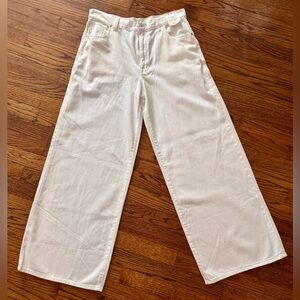 NWT Madewell Superwide Leg Jeans Size 30 White High Waist Women’s Denim